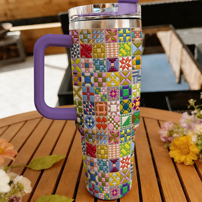 Sewing Lover 40 oz Tumbler Modern Quilt Blocks