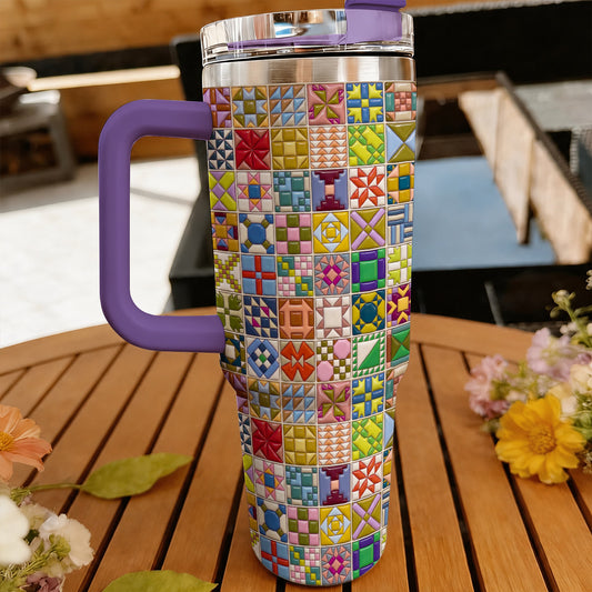 Sewing Lover 40 oz Tumbler Modern Quilt Blocks