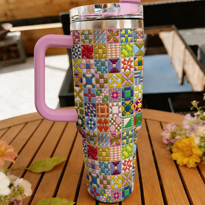 Sewing Lover 40 oz Tumbler Modern Quilt Blocks