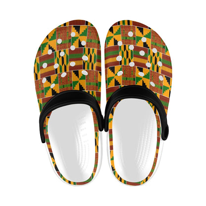 2026 Black History Month Graphic Clogs African Kente Inspired