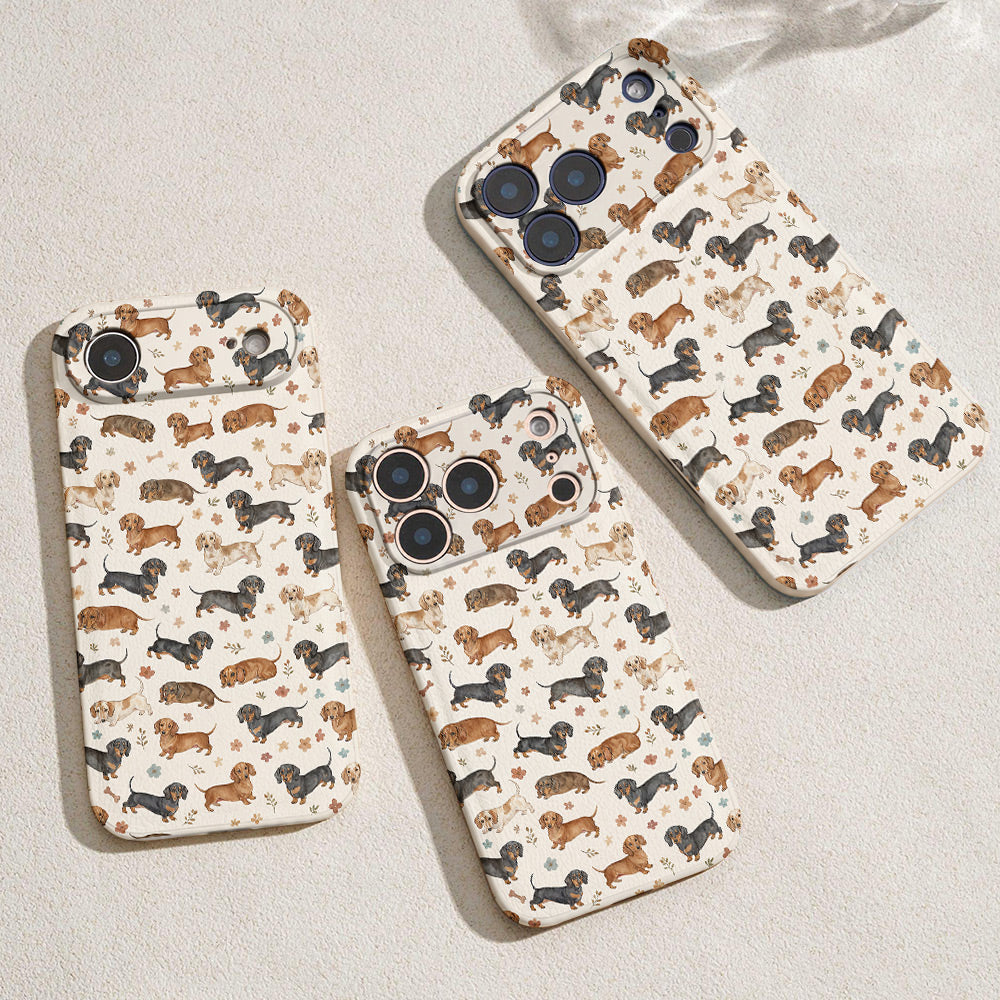 Dachshund Leather Phone Case Cozy Dachshund Companions