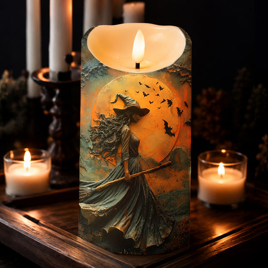 Witch of the Enchanted Moon LED Candle Halloween Décor