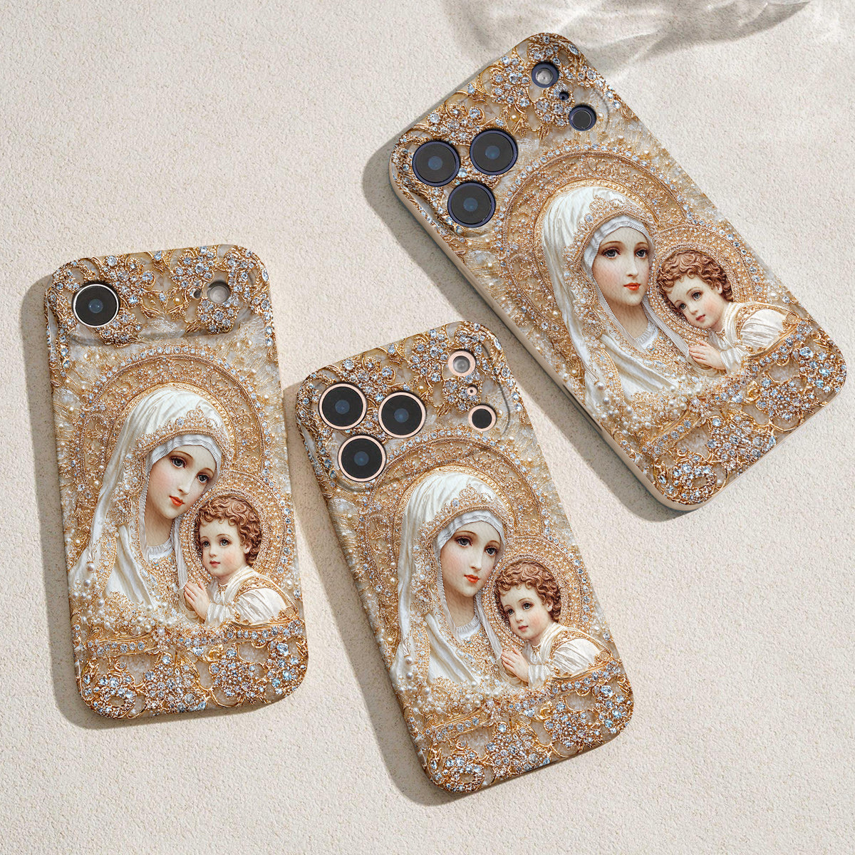 Mary Leather Phone Case Heavenly Grace In Radiant Splendor