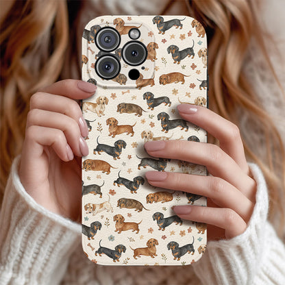 Dachshund Leather Phone Case Cozy Dachshund Companions