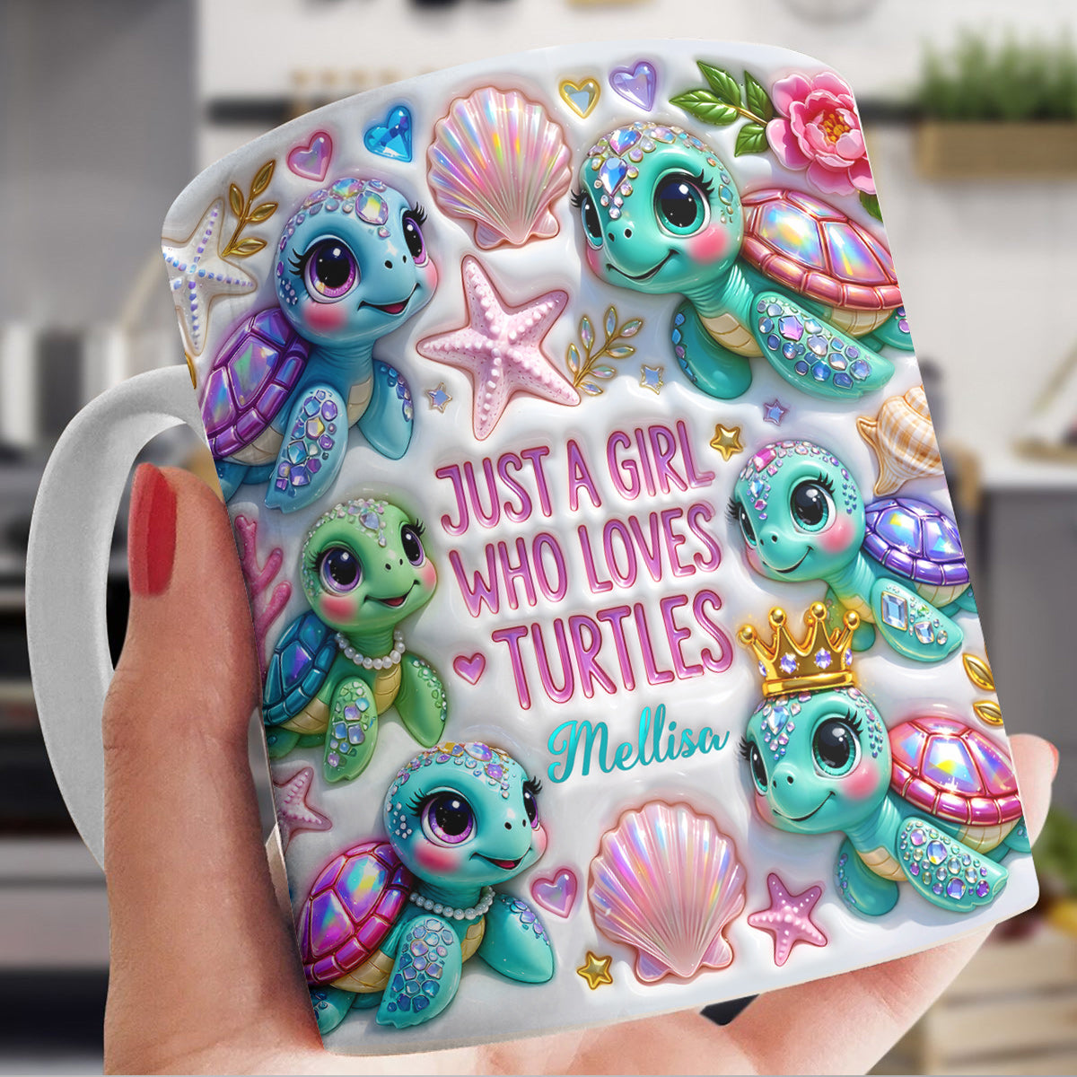 Sea Turtle Ceramic Mug Personalized Just A Girl Who Loves Turtles