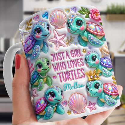 Sea Turtle Ceramic Mug Personalized Just A Girl Who Loves Turtles