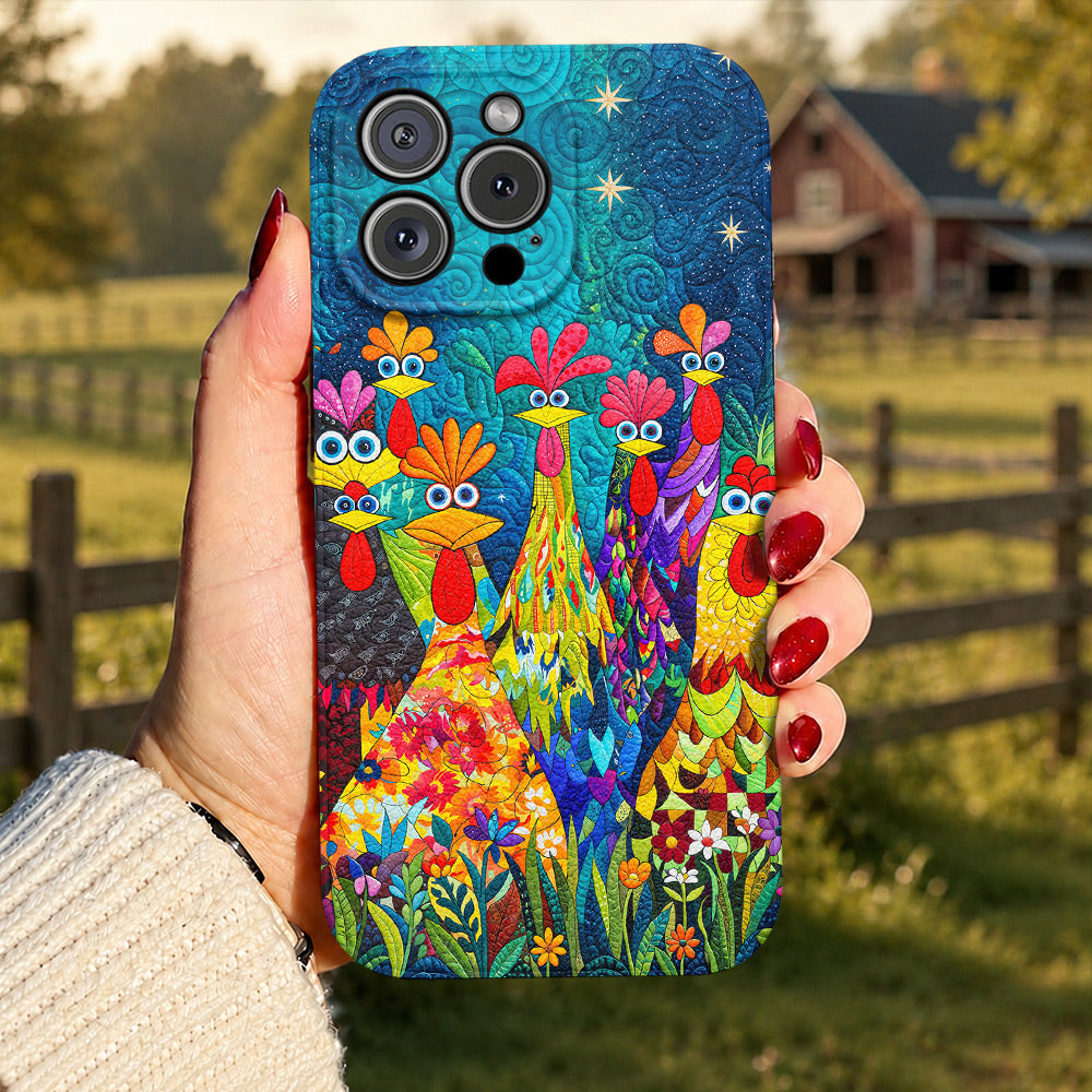 Chicken Leather Phone Case Colorful Chicken Garden