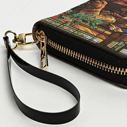 God Leather Wallet The Holy Night in Stained Glass