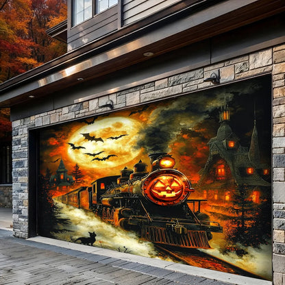 Halloween Garage Door Banner Decoration Pumpkin Express Halloween