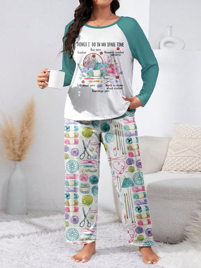 Crochet Lover Raglan Lounge Pajamas Things I Do In My Spare Time