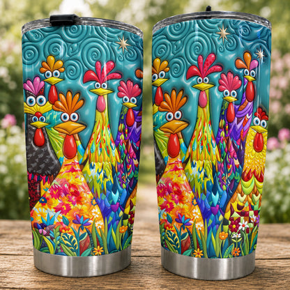 Chicken 20 oz Tumbler Colorful Chicken Garden