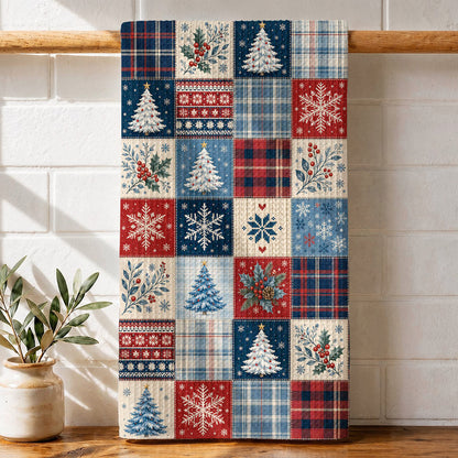 Christmas Kitchen Towel Cozy Christmas Patchwork