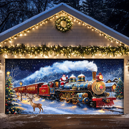 Christmas Garage Door Banner Decoration - Santa's Magical Christmas Express