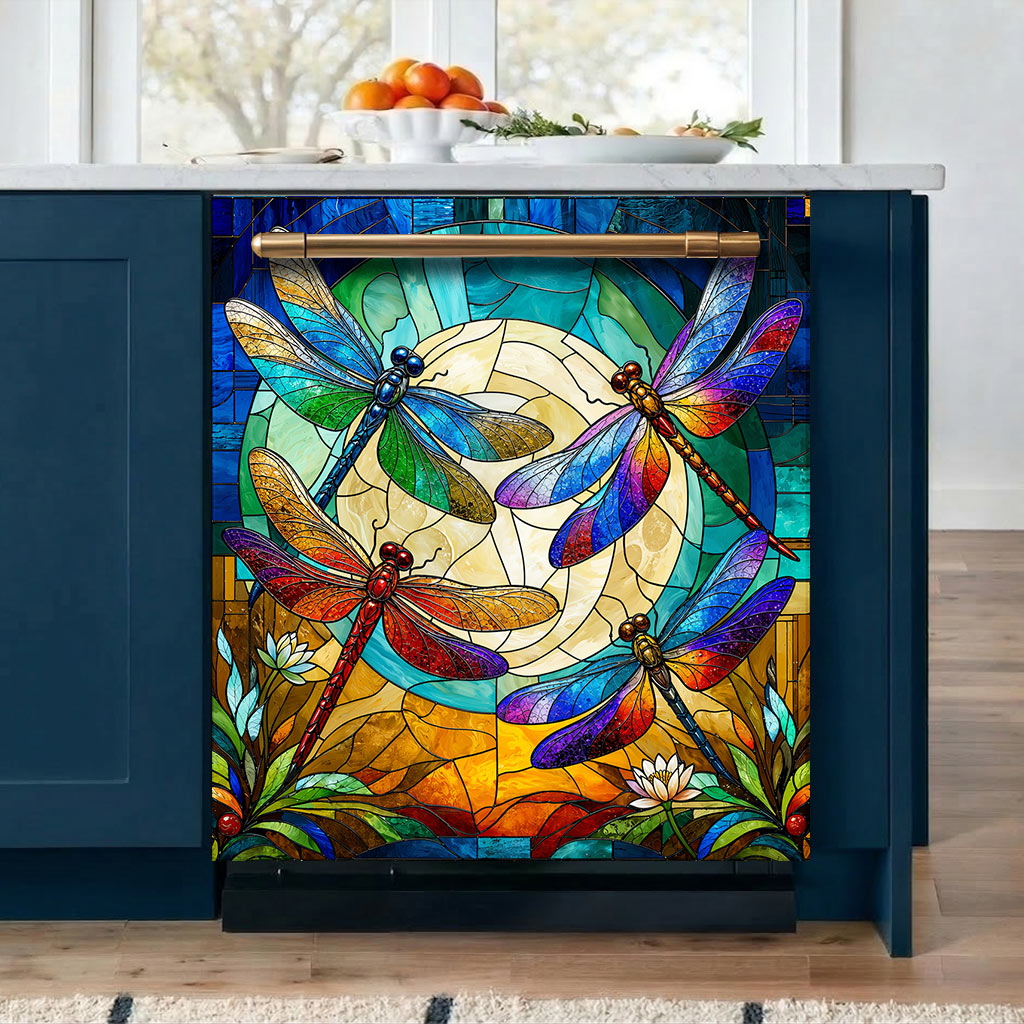 Dragonfly Magnetic Dishwasher Cover Moonlit Garden