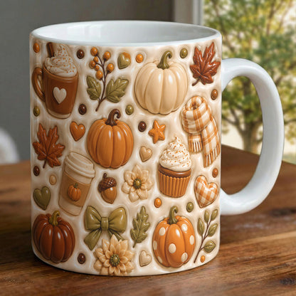 Cozy Fall Favorites Pumpkin Ceramic Mug