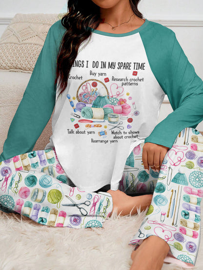 Crochet Lover Raglan Lounge Pajamas Things I Do In My Spare Time