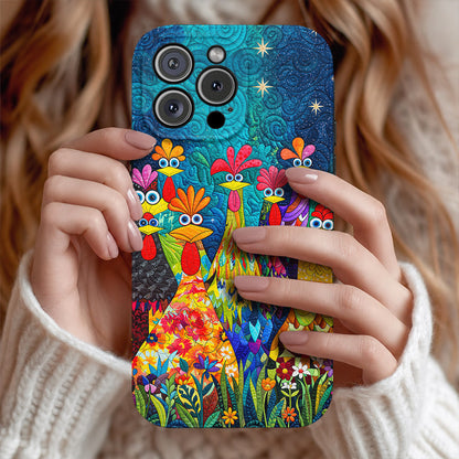 Chicken Leather Phone Case Colorful Chicken Garden