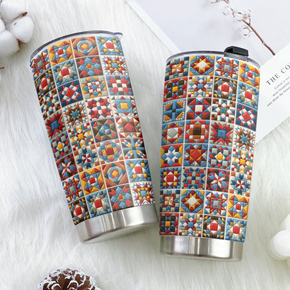 Sewing Lover 20 oz Tumbler Chromatic Quilt Grid