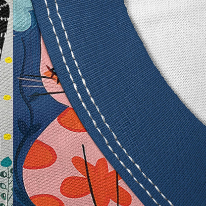 Cat Lover V-neck Nightshirt Folk Feline Fantasy