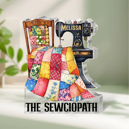 Sewing Lover Personalized Custom Shaped Acrylic Plaque The Sewciopath