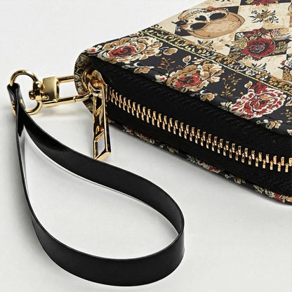 Gothic Skull Leather Wallet Petals & Skulls