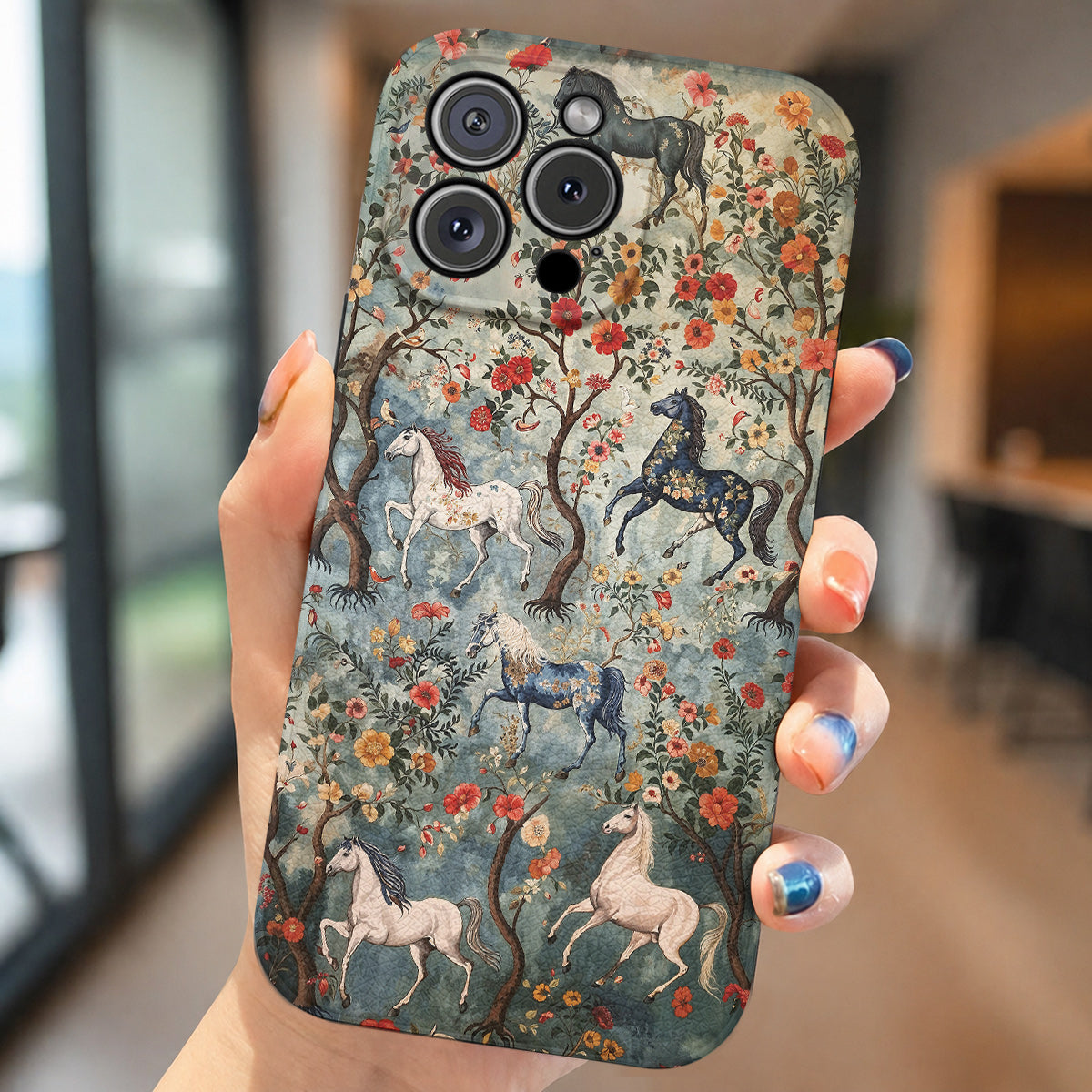 Horse Leather Phone Case Mystical Steeds