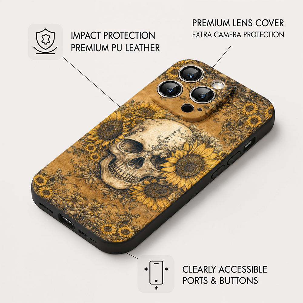 Eternal Skull Leather Phone Case