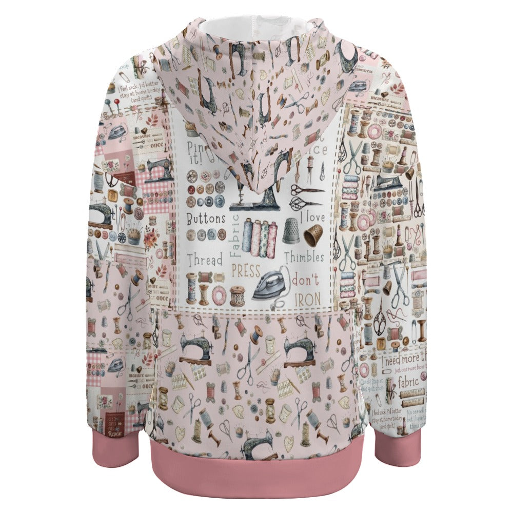 Sewing Lover Dropped Sleeve Hoodie Crafty Comfort