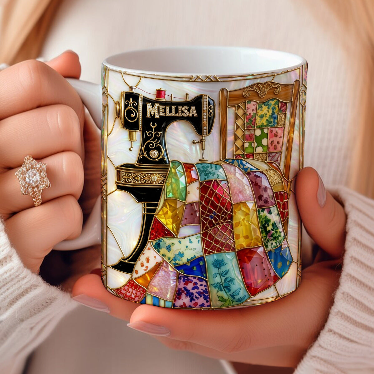 Sewing Lover 11Oz Mug Personalized Vintage Sewing Glow
