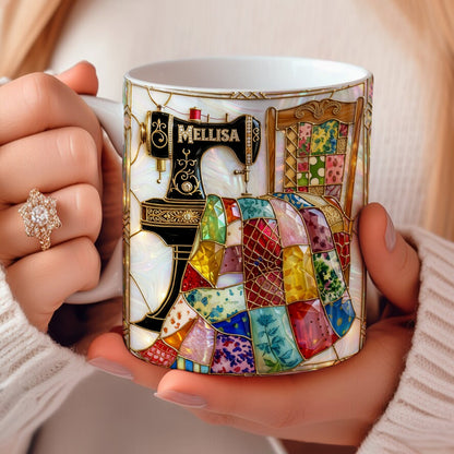 Sewing Lover 11Oz Mug Personalized Vintage Sewing Glow