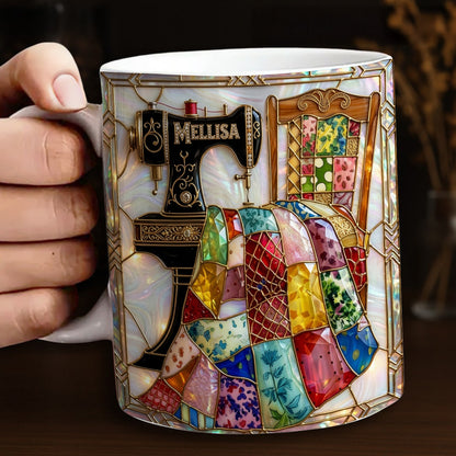 Sewing Lover 11Oz Mug Personalized Vintage Sewing Glow
