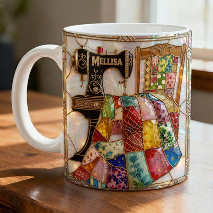 Sewing Lover 11Oz Mug Personalized Vintage Sewing Glow