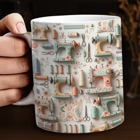 Sewing Lover 11Oz Mug Floral Sewing Charm