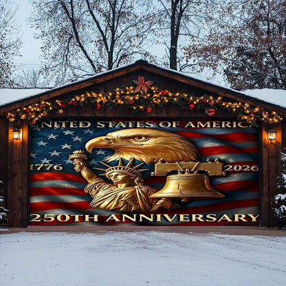 Patriotic Garage Door Banner - America 250th Anniversary