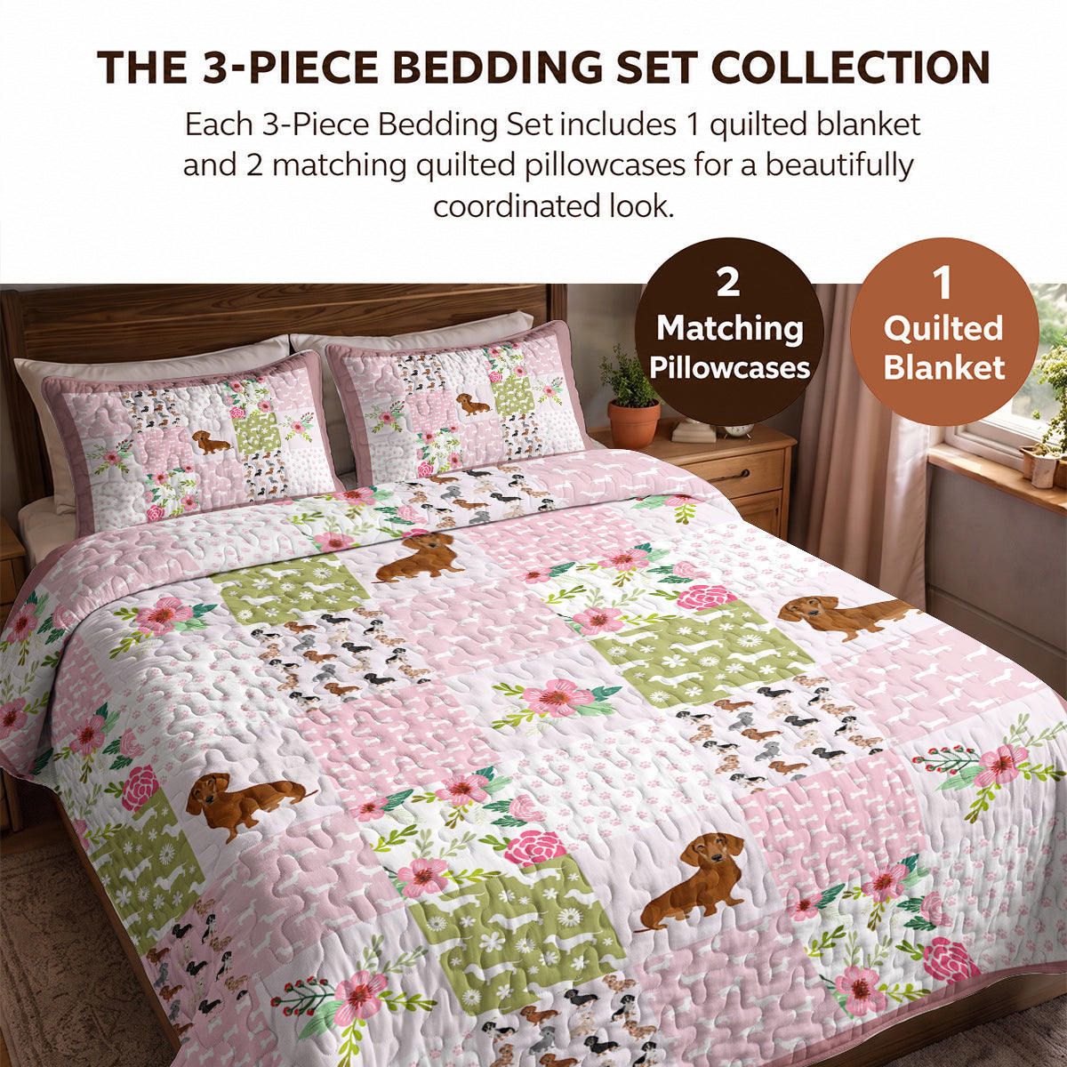 Dachshund Quilted Blanket Dachshund Dreams