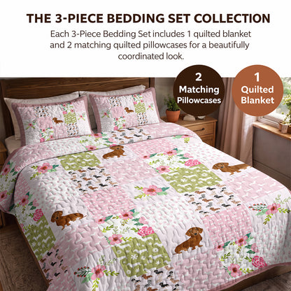 Dachshund Quilted Blanket Dachshund Dreams