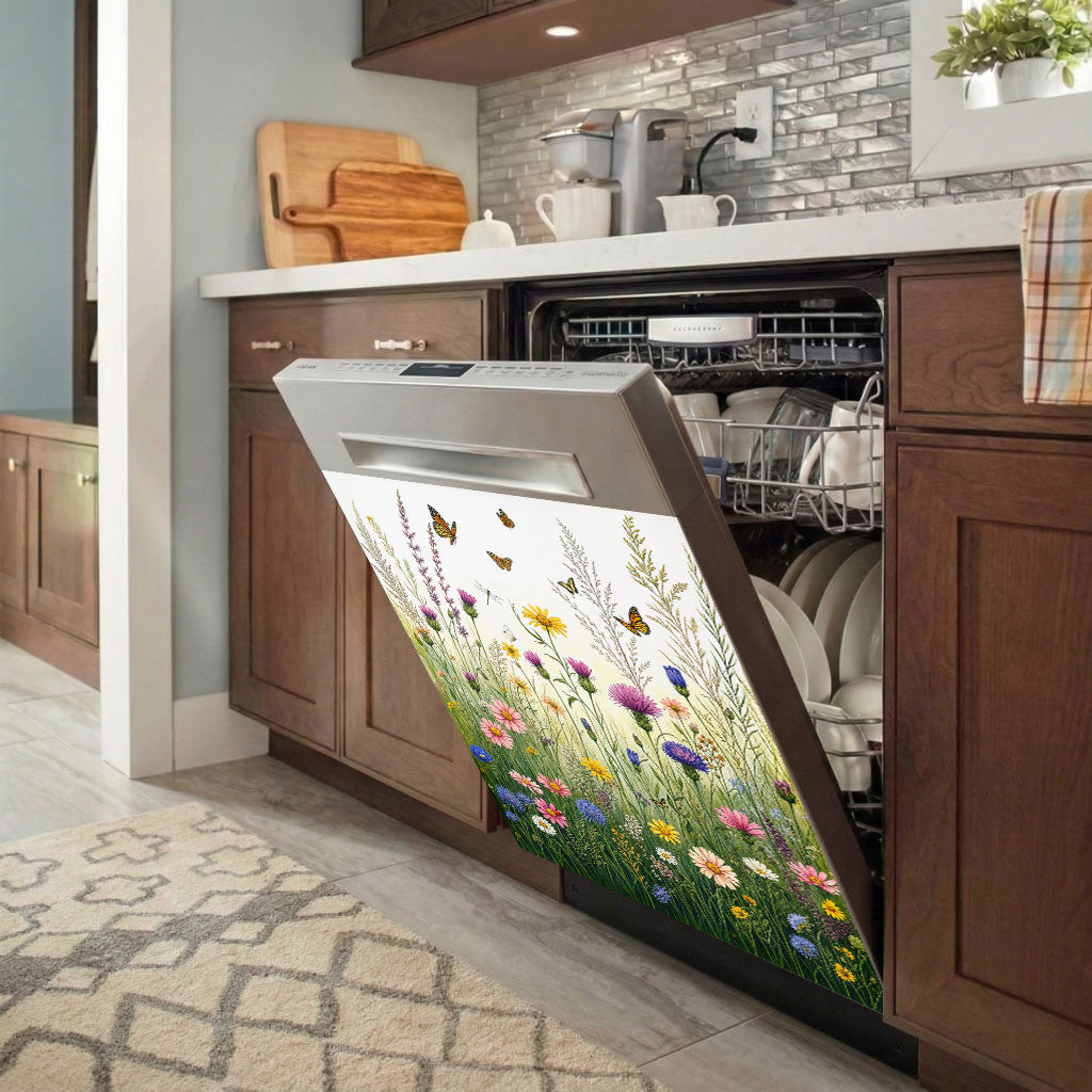 Meadow Wings in Bloom Magnetic Dishwasher Cover