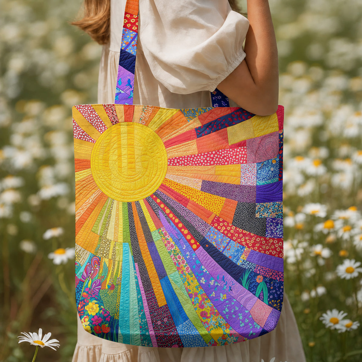 Hippie Canvas Tote Bag Cheerful Sunshine