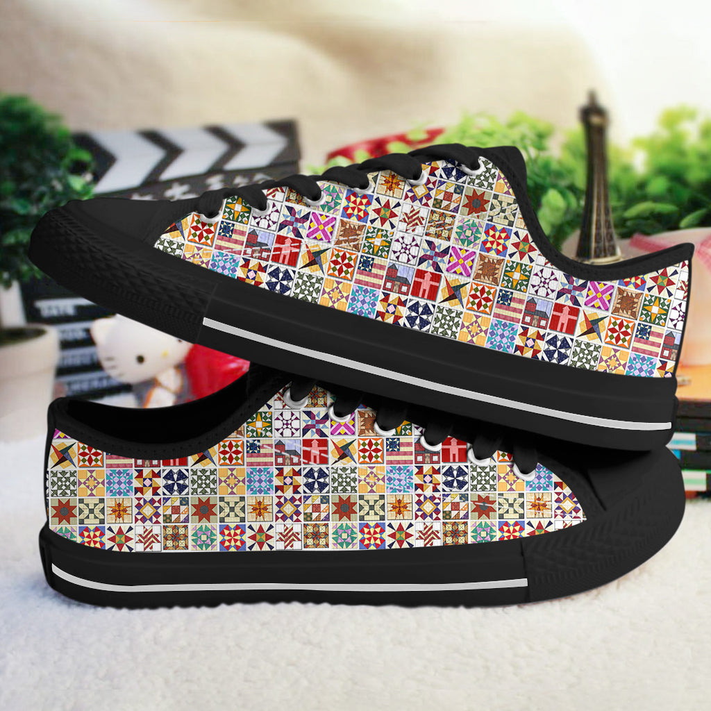 Sewing Lover Women's Low Top Shoes Quilt Blocks