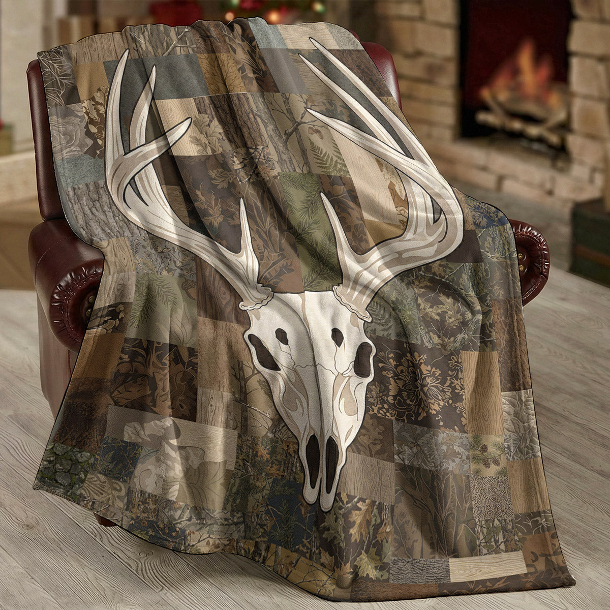 Deer Hunting Fleece Blanket Whitetail Heritage