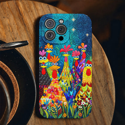 Chicken Leather Phone Case Colorful Chicken Garden