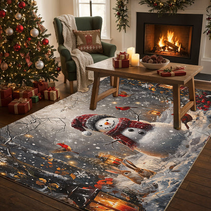 Christmas Area Rug Christmas in the Quiet Woods Winter Blessings