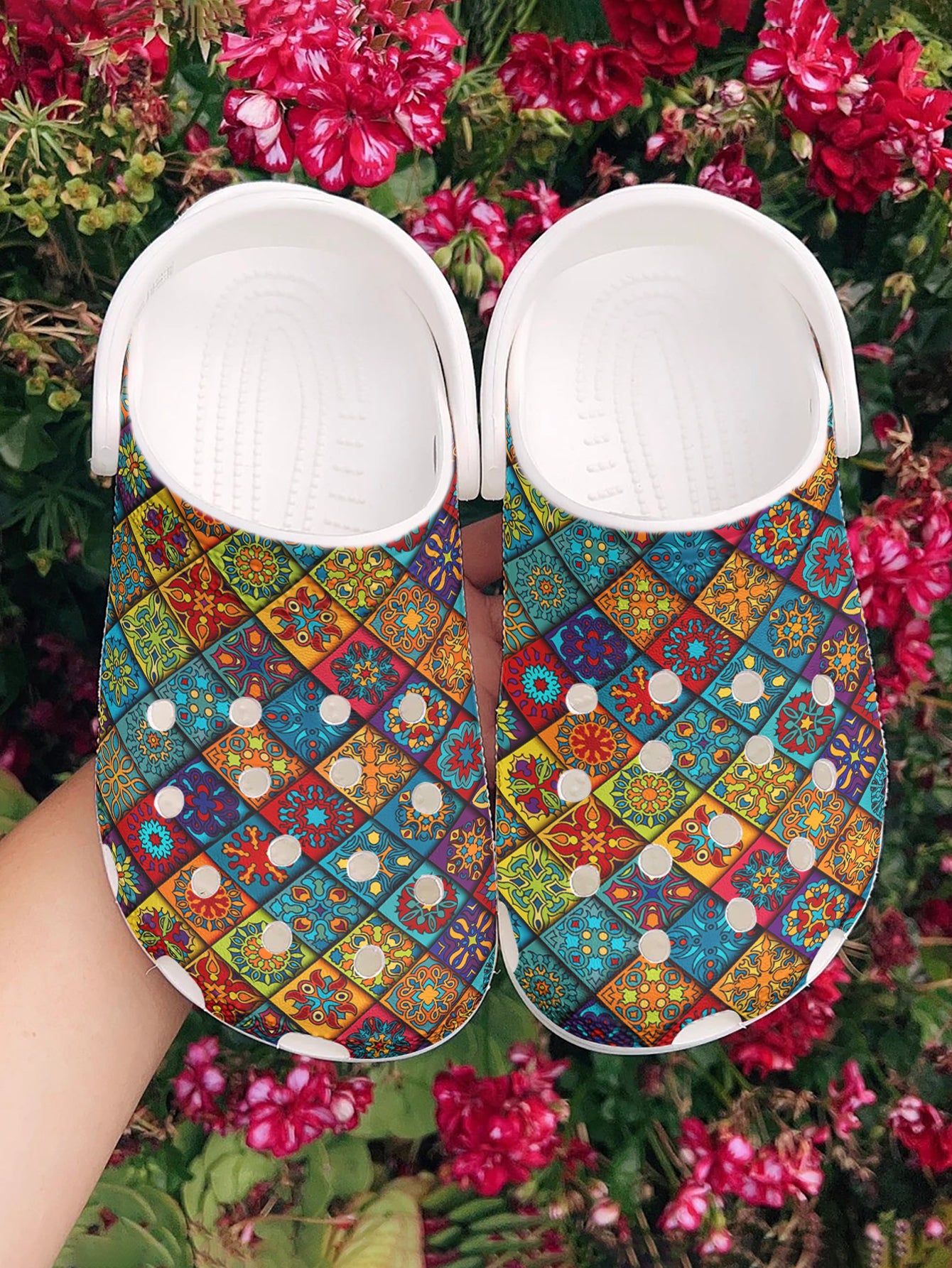Mandala Graphic Clogs Mandala Flower Blocks