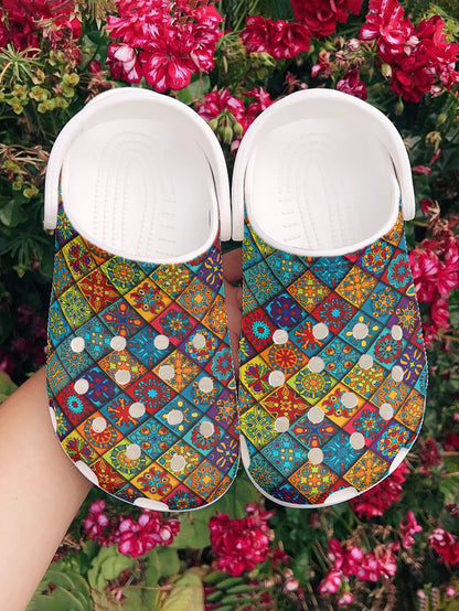 Mandala Graphic Clogs Mandala Flower Blocks