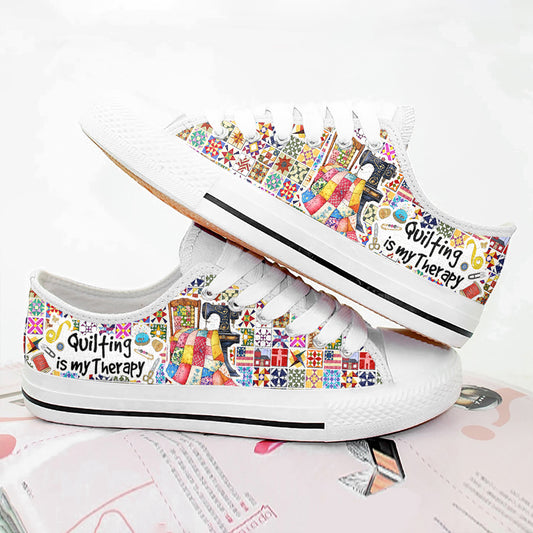 Sewing Lover Women's Low Top Shoes Quilting Is My Therapy