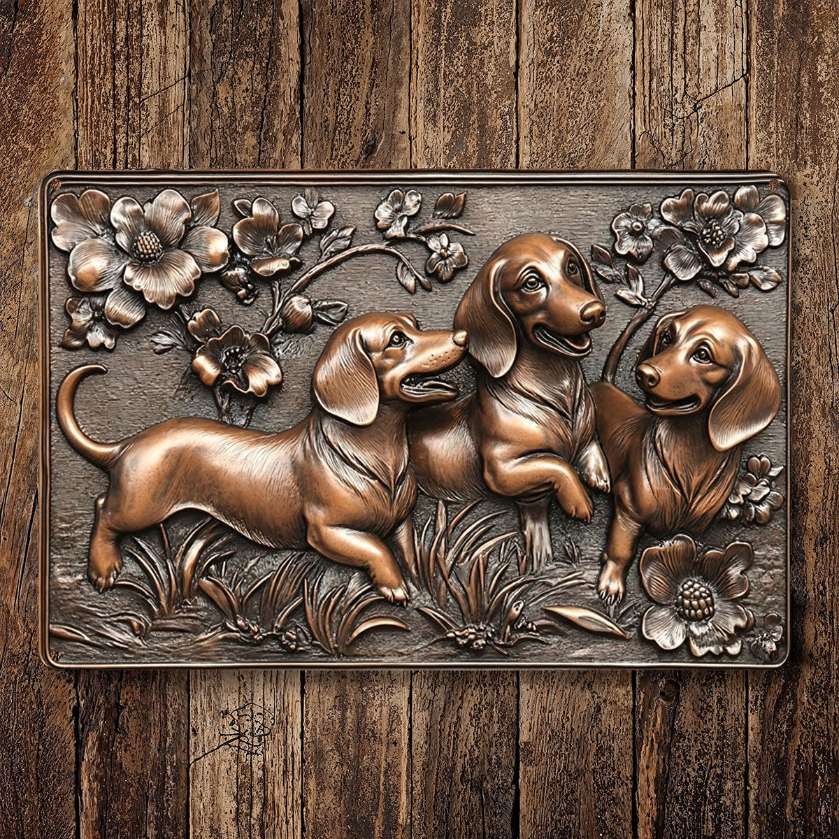 Dachshund 2D Metal Sign The Joyful Dachshunds
