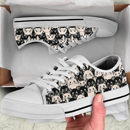 Cat Women's Low Top Shoes Cute Fat Cats
