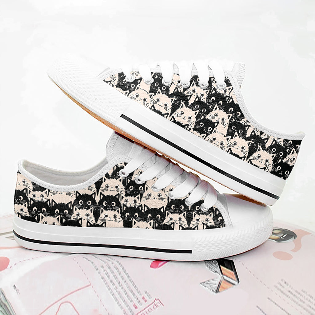 Cat Women's Low Top Shoes Cute Fat Cats
