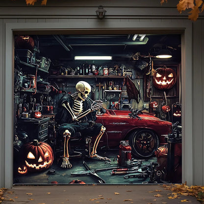 Halloween Garage Door Banner Decoration Motor Garage