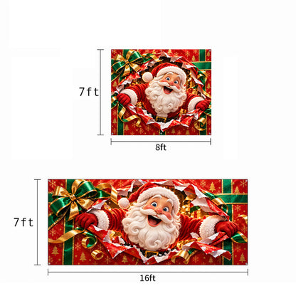 Christmas Garage Door Banner Decoration – Santa’s Magical Gift Box Surprise